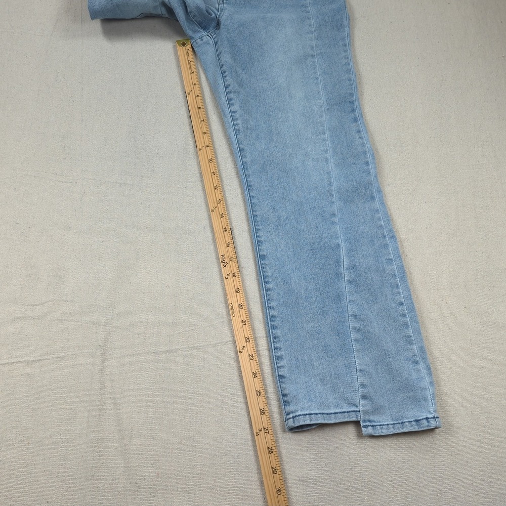 Democracy Jeans Womens 10 Blue Ab Solution Skyrise Step Hem Wide Leg Light Wash - Picture 4 of 15